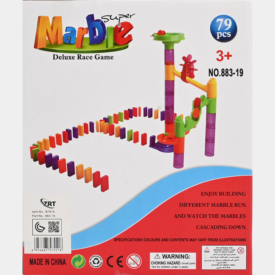Super Marble Deluxe Race Game – 79-Piece Set