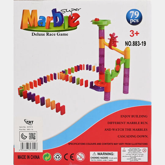 Super Marble Deluxe Race Game – 79-Piece Set