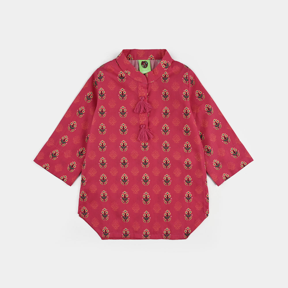 Infant Girls Cotton Poplin Printed 2 Pcs