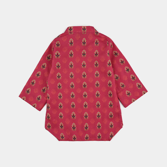 Infant Girls Cotton Poplin Printed 2 Pcs