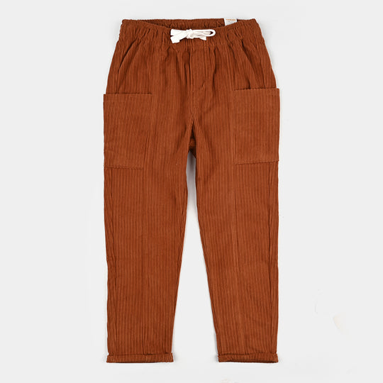 Girls Corduroy Pant Seam - Rust