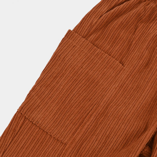 Girls Corduroy Pant Seam - Rust