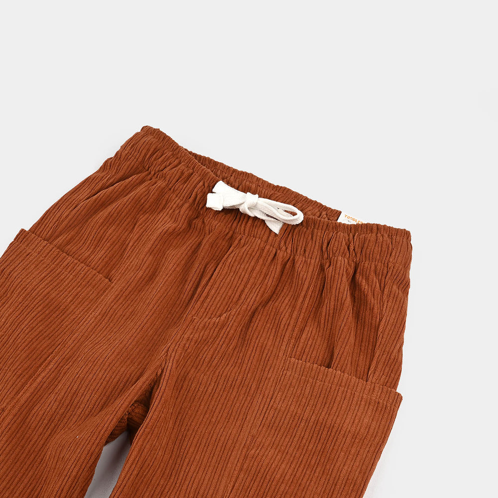 Girls Corduroy Pant Seam - Rust