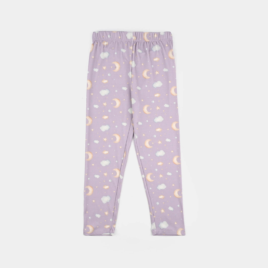 Girls Jersey/Terry Night Suit Moon & Cloud-Purple
