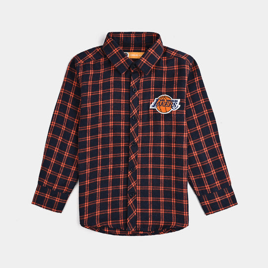 Boys Flannel Shirt (Lets Do IT)-Black Check