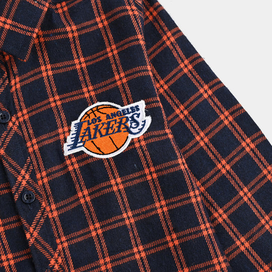 Boys Flannel Shirt (Lets Do IT)-Black Check