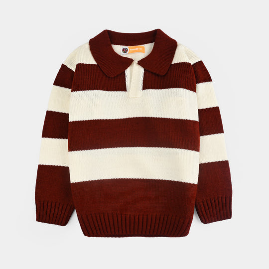 Boys F/S Sweater Team 36-Wood.Red