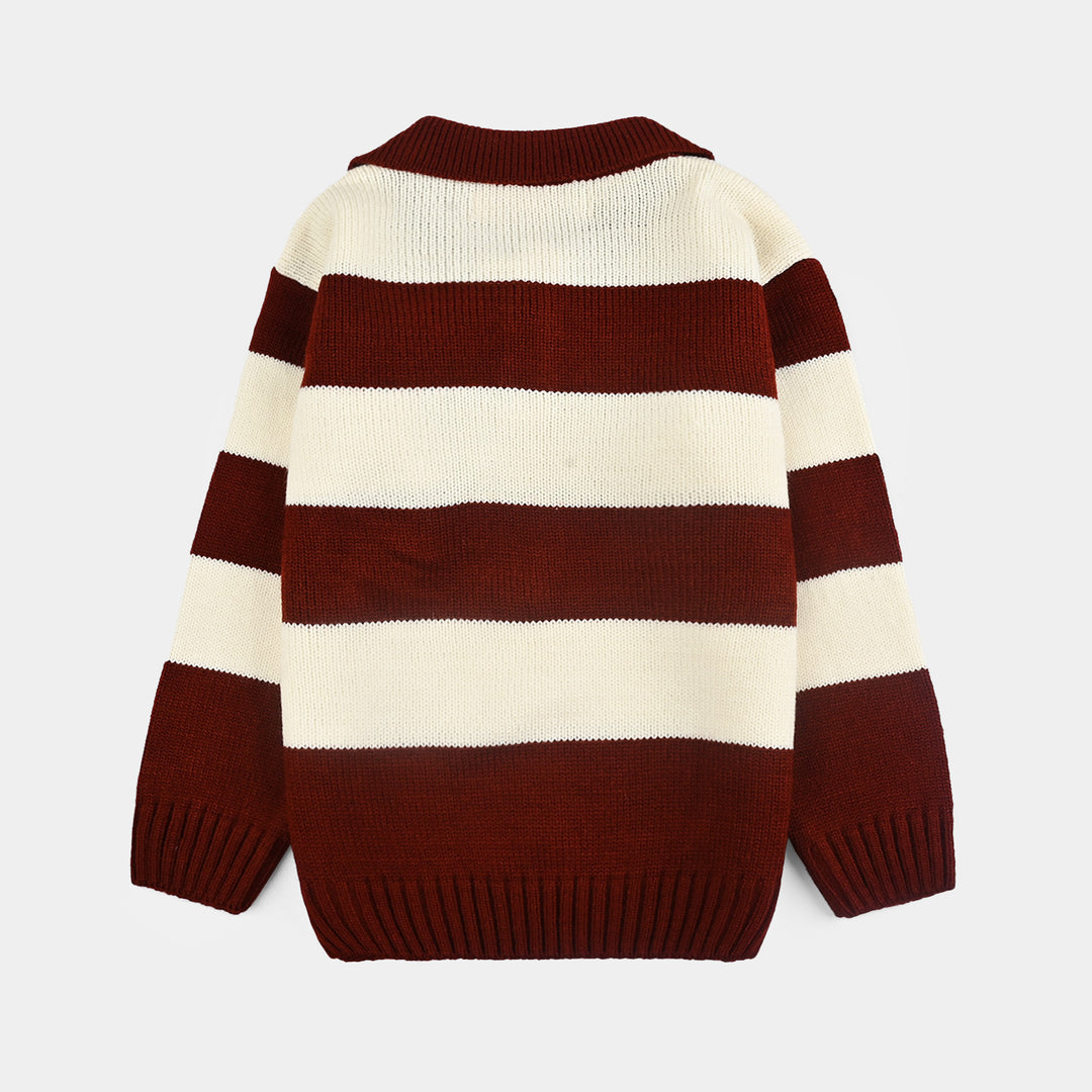 Boys F/S Sweater Team 36-Wood.Red