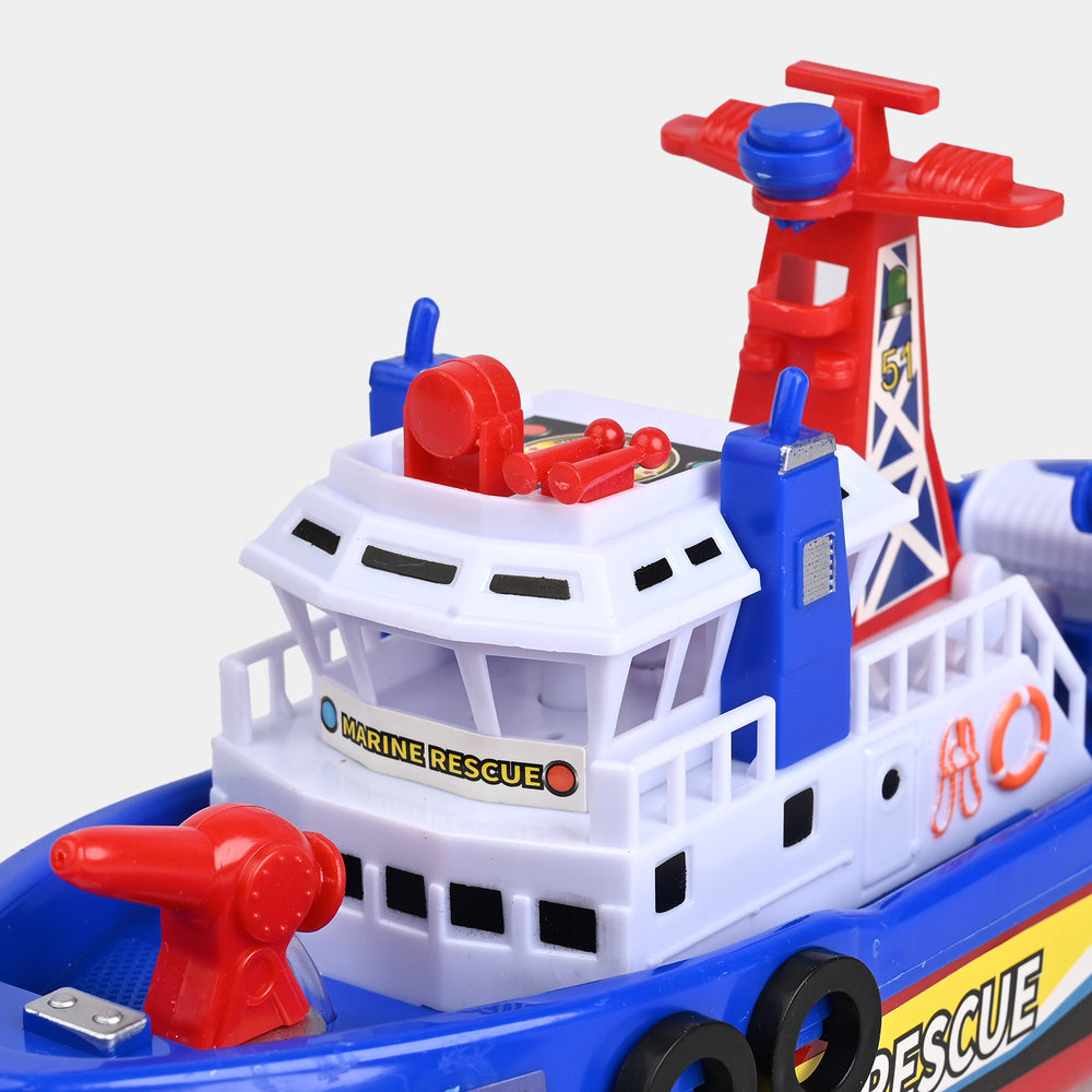 Fire Boat Toy Auto Water Spraying Educational Music Light