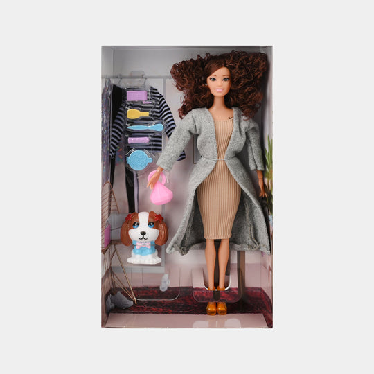 FASHION DOLL WITH MOVEABLE JOINT TOY FOR GIRLS