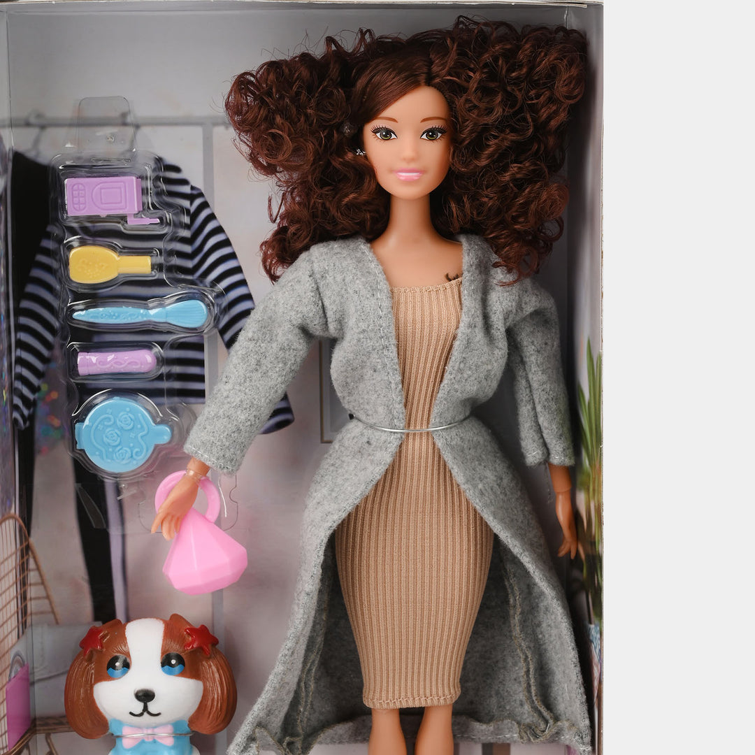 FASHION DOLL WITH MOVEABLE JOINT TOY FOR GIRLS