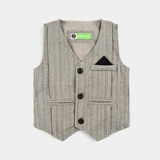 Infant Boys Yarn Dyed 3PC Suit-Mini Knot-Grey.Black