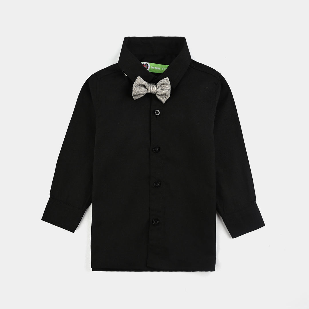Infant Boys Yarn Dyed 3PC Suit-Mini Knot-Grey.Black