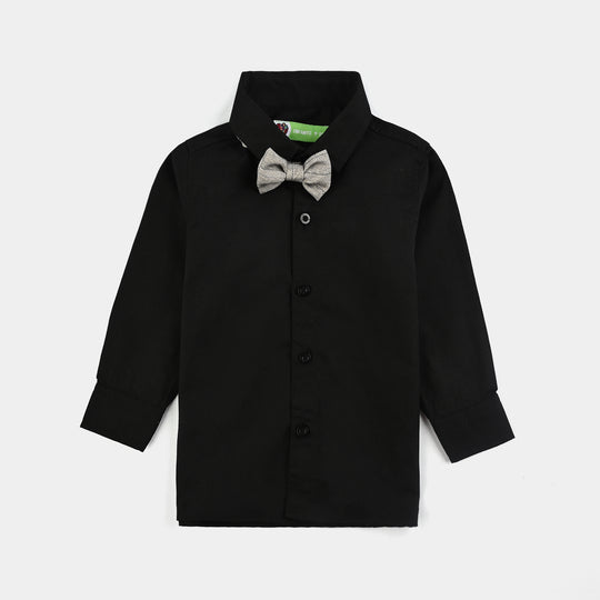 Infant Boys Yarn Dyed 3PC Suit-Mini Knot-Grey.Black