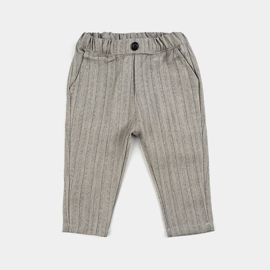 Infant Boys Yarn Dyed 3PC Suit-Mini Knot-Grey.Black