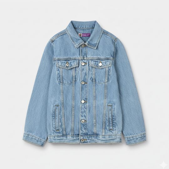 Boys Denim Stretch Woven Jacket Basic-Light Blue