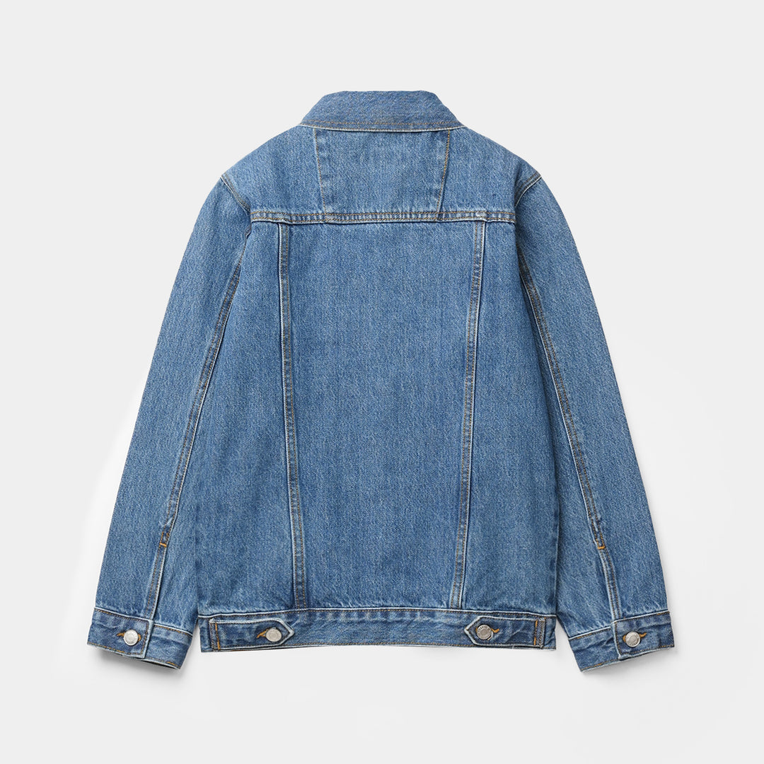 Boys Denim Stretch Woven Jacket Basic-Mid Blue