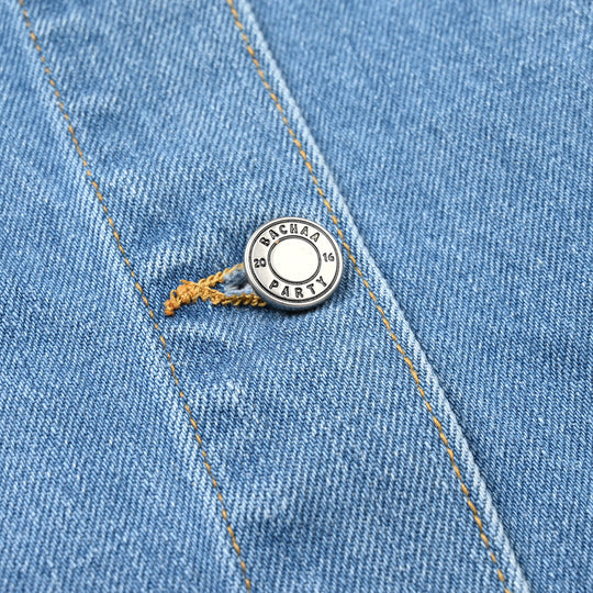 Girls Denim Stretch Woven Jacket Floral-Mid Blue