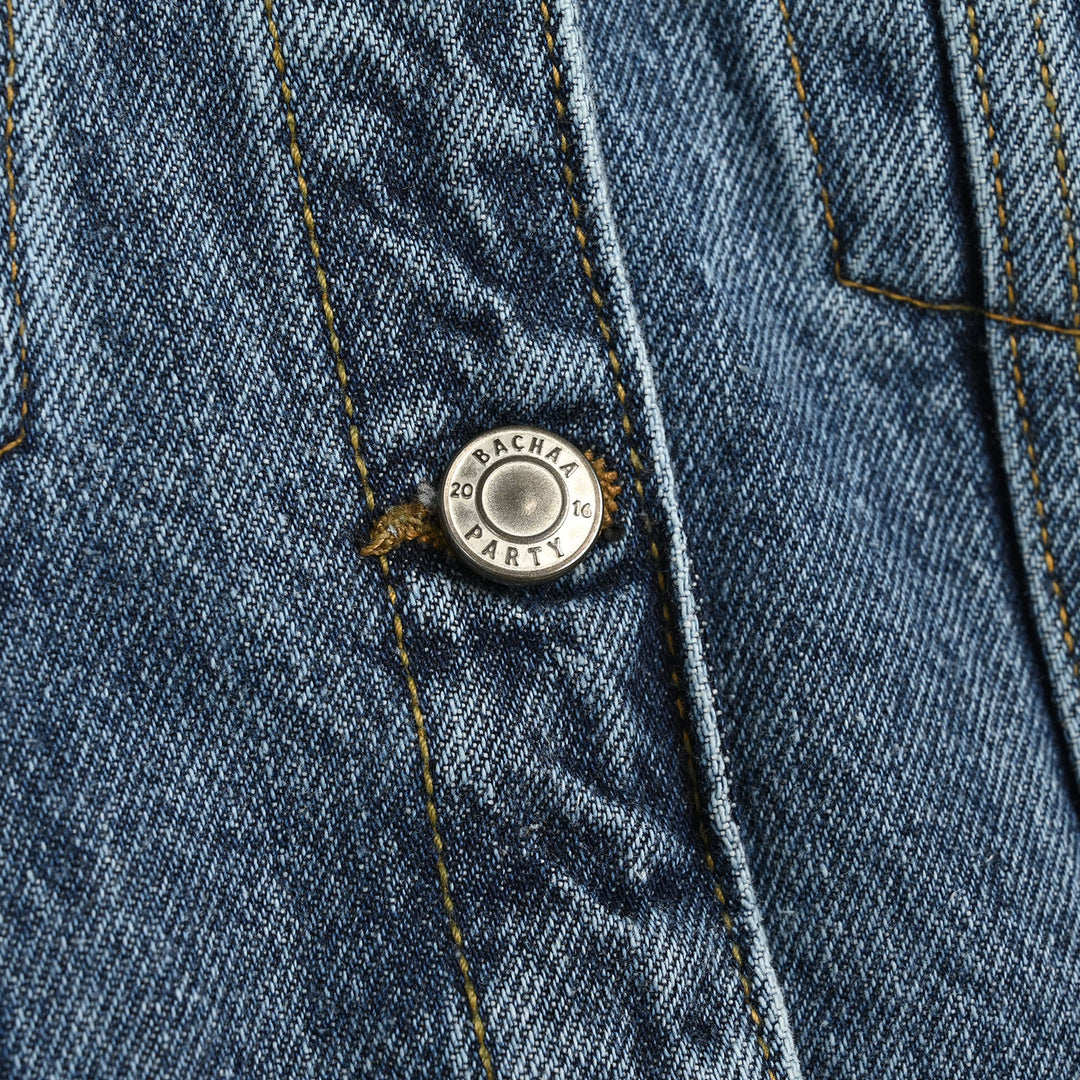 Girls Denim Stretch Woven Jacket Chain-Light Blue