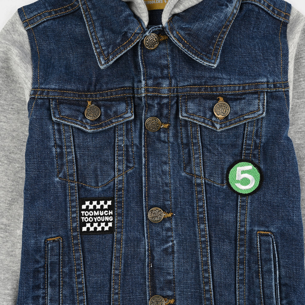 Boys Denim Stretch Woven Jacket Too Young-Blue