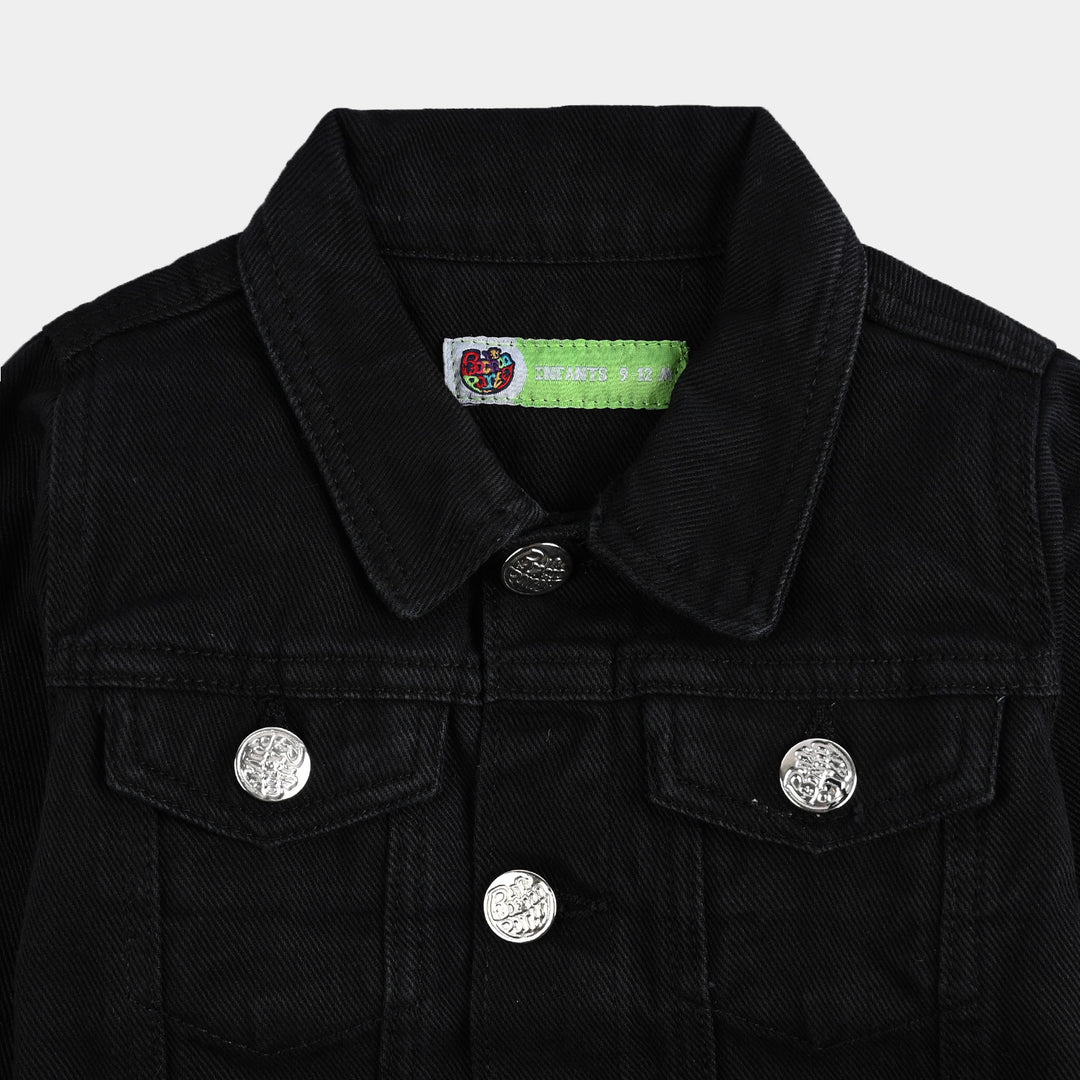Infant Boys Denim Stretch Woven Jacket Basic-BLACK