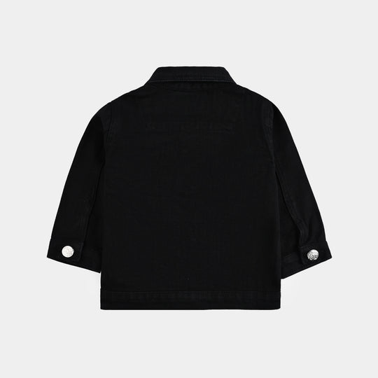 Infant Boys Denim Stretch Woven Jacket Basic-BLACK