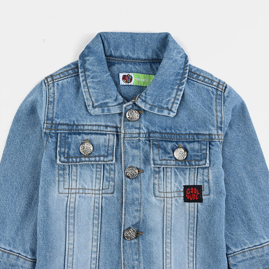 Infant Boys Denim Stretch Jacket Cool Dude-Mid Blue