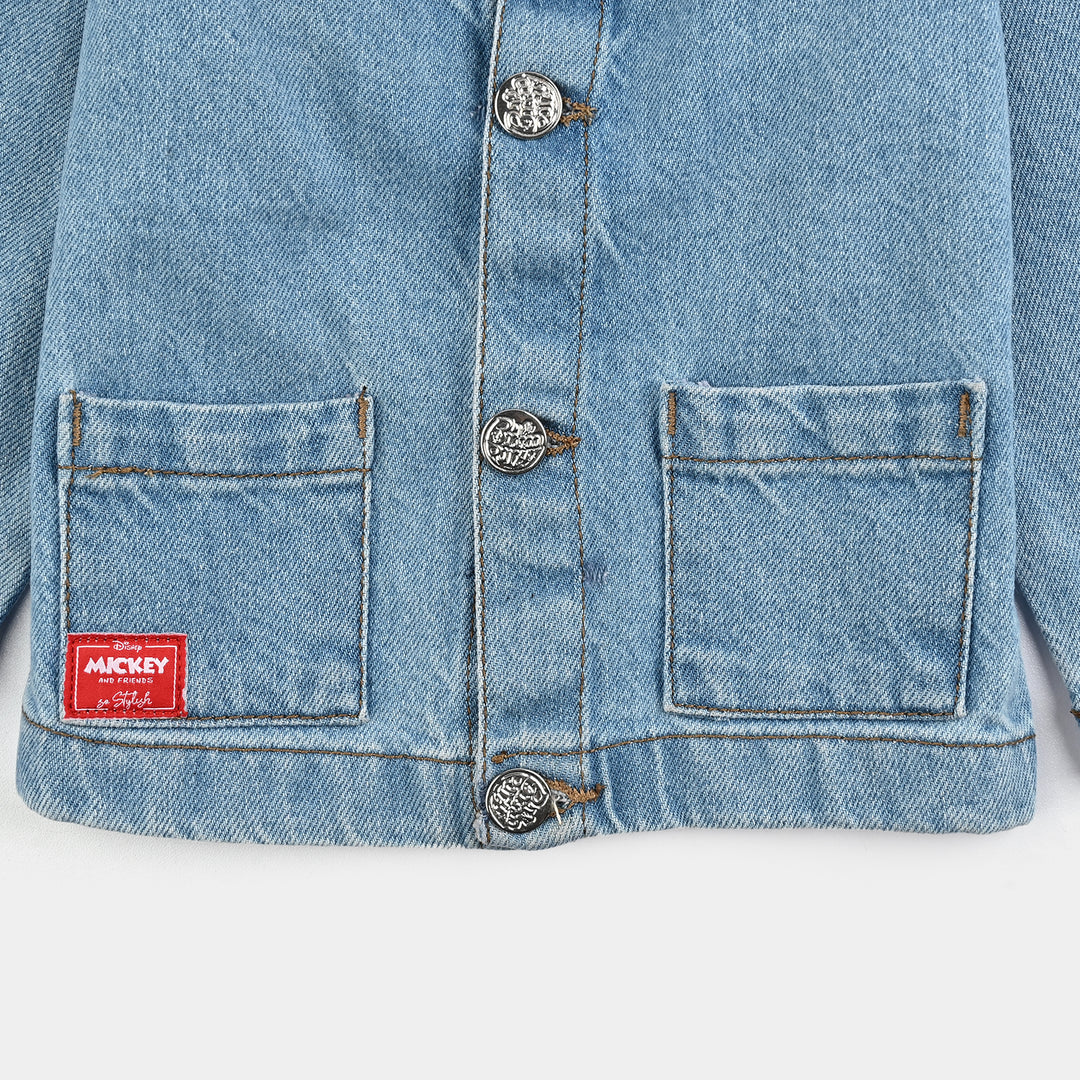 Infant Boys Denim Stretch Woven Jacket-LT.Blue