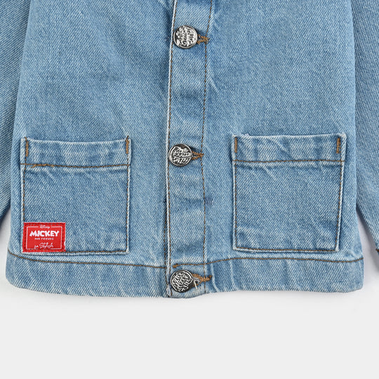 Infant Boys Denim Stretch Woven Jacket-LT.Blue