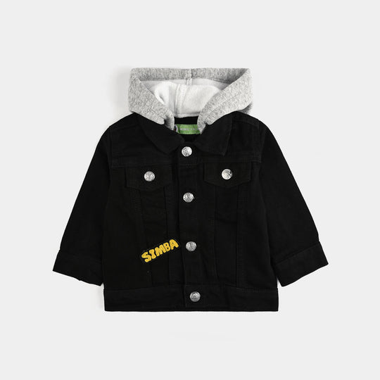 Infant Boys Denim Stretch Woven Jacket-BLACK