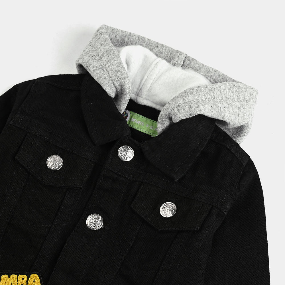 Infant Boys Denim Stretch Woven Jacket-BLACK