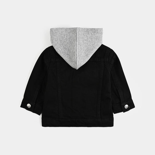 Infant Boys Denim Stretch Woven Jacket-BLACK
