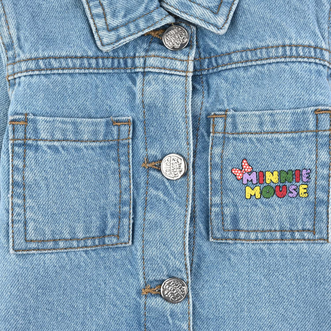 Infant Girls Denim Stretch Woven Jacket-Ice Blue