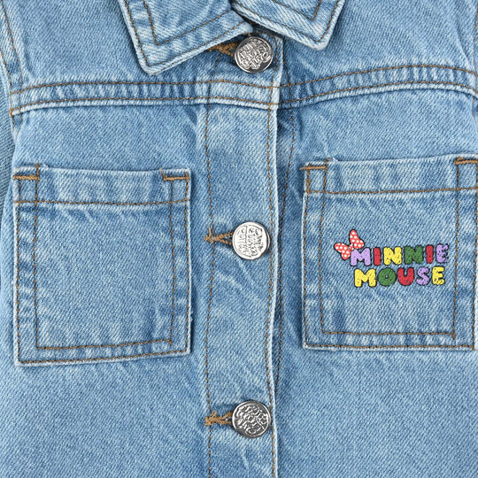 Infant Girls Denim Stretch Woven Jacket-Ice Blue