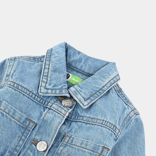 Infant Girls Denim Stretch Woven Jacket-Ice Blue