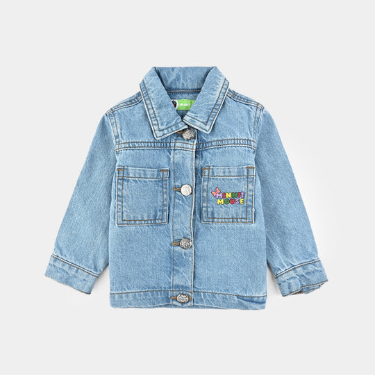 Infant Girls Denim Stretch Woven Jacket-Ice Blue