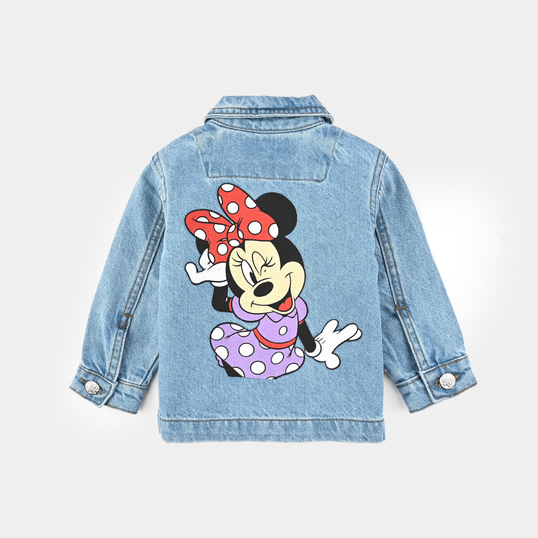 Infant Girls Denim Stretch Woven Jacket-Ice Blue