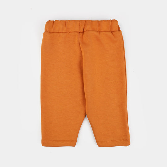 Infant Boys Cotton Interlock Suit Little champ-BROWN