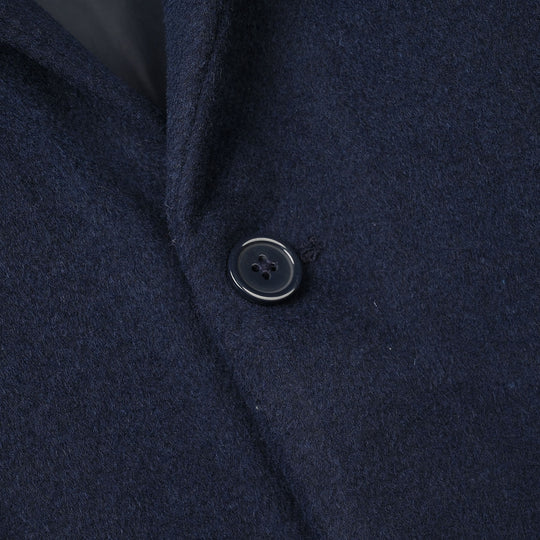 Boys Wool Trench Coat Horn - NAVY