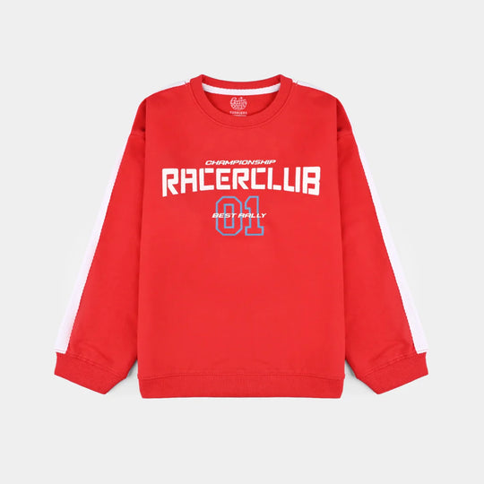 Boys Jersey/Terry Sweatshirt (Race Club) - Red