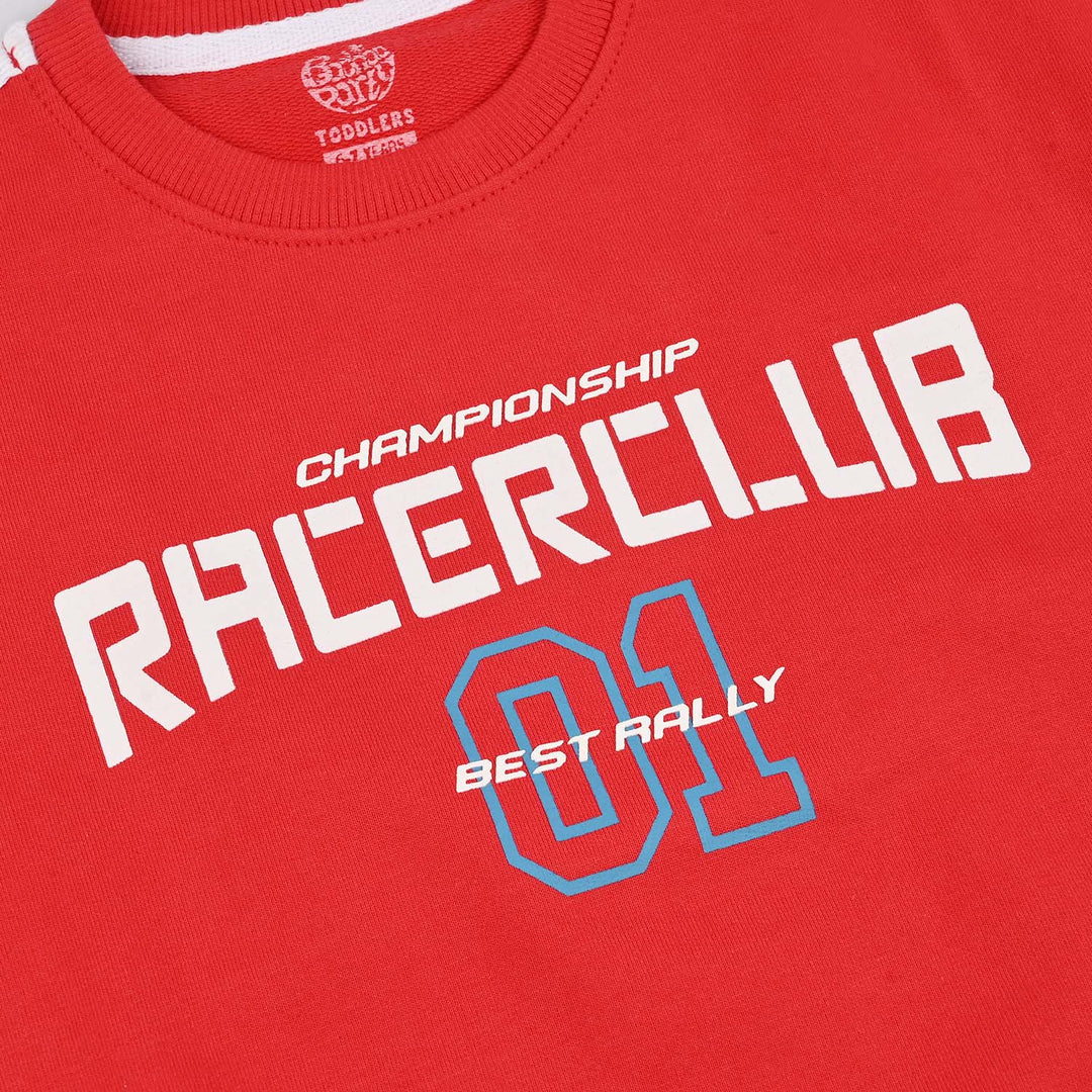 Boys Jersey/Terry Sweatshirt Race Club-C.Red