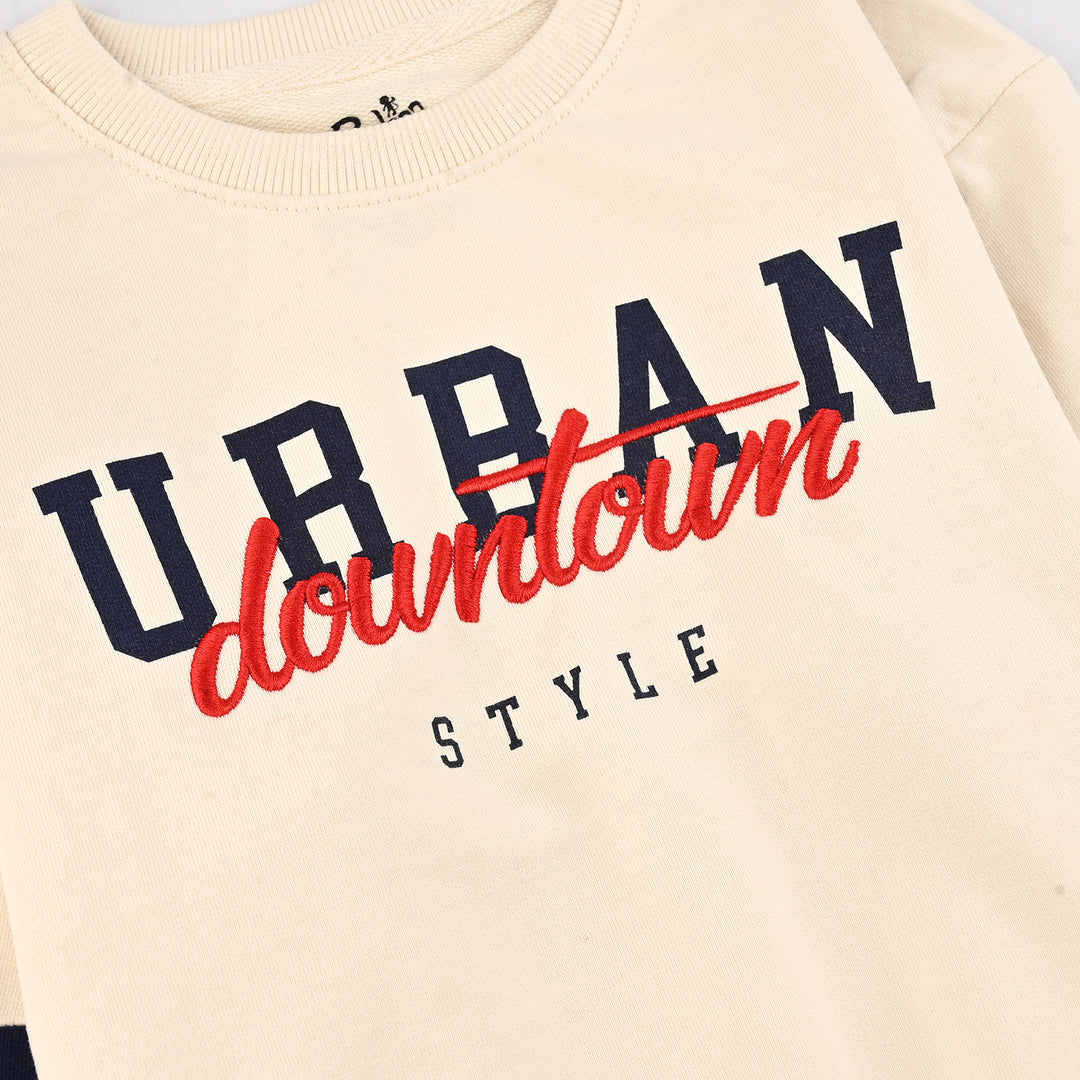 Teens Boys Jersey/Terry Sweatshirt Urban-Off-white