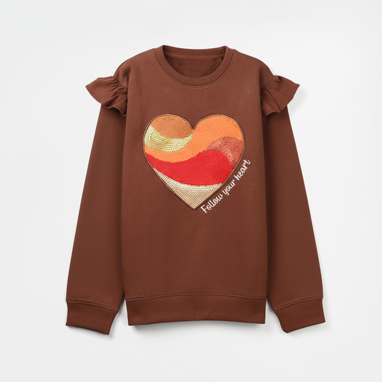 Girls Fleece Sweatshirt Heart