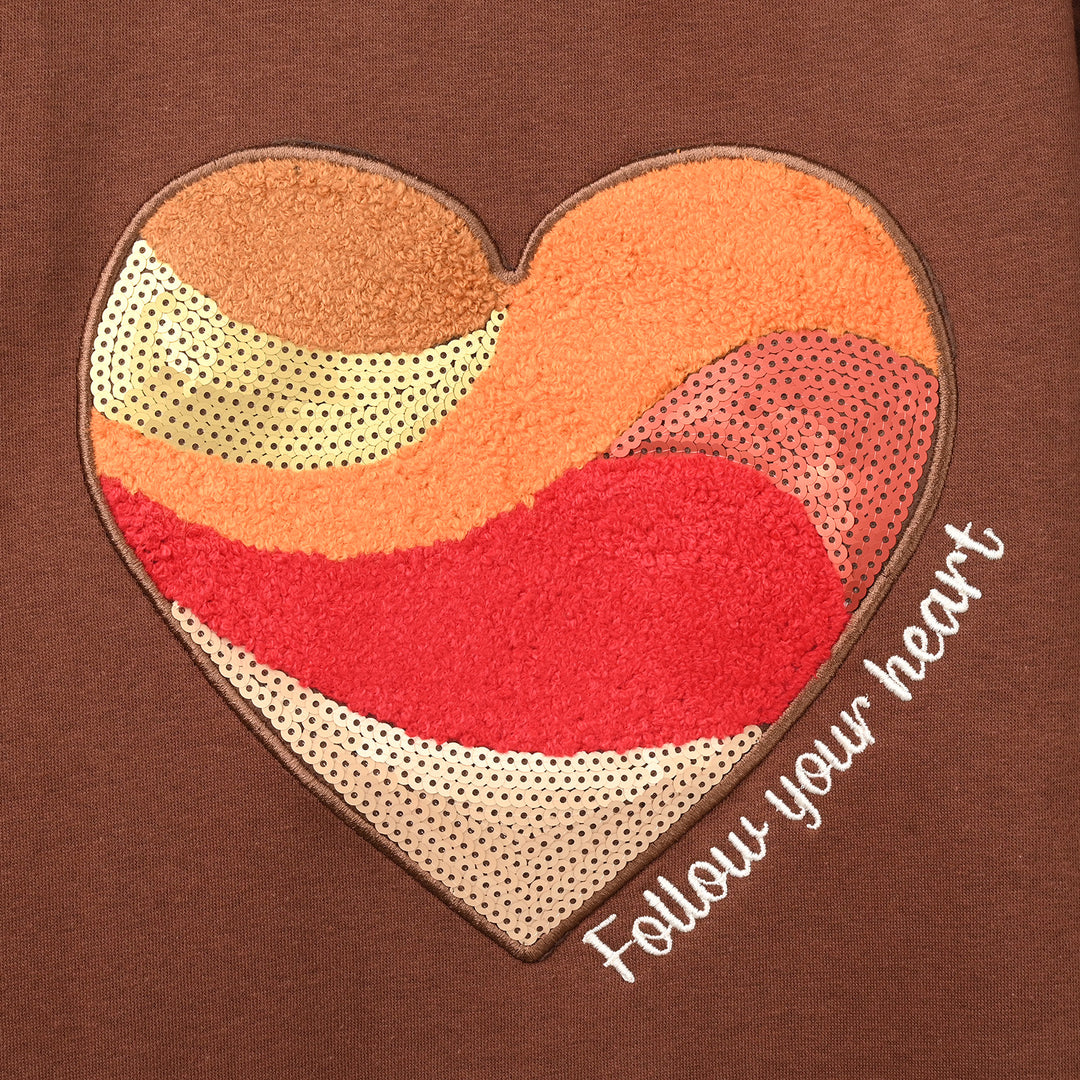 Girls Fleece Sweatshirt Heart