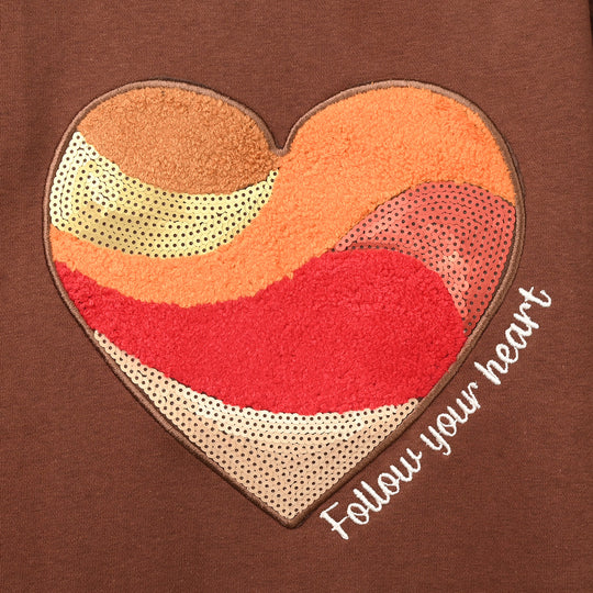 Girls Fleece Sweatshirt Heart