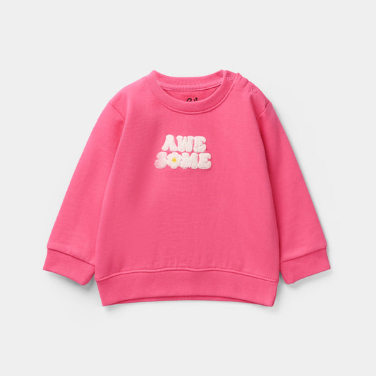 Infant Girls Jersey/Terry Sweatshirt Awesome-Pink