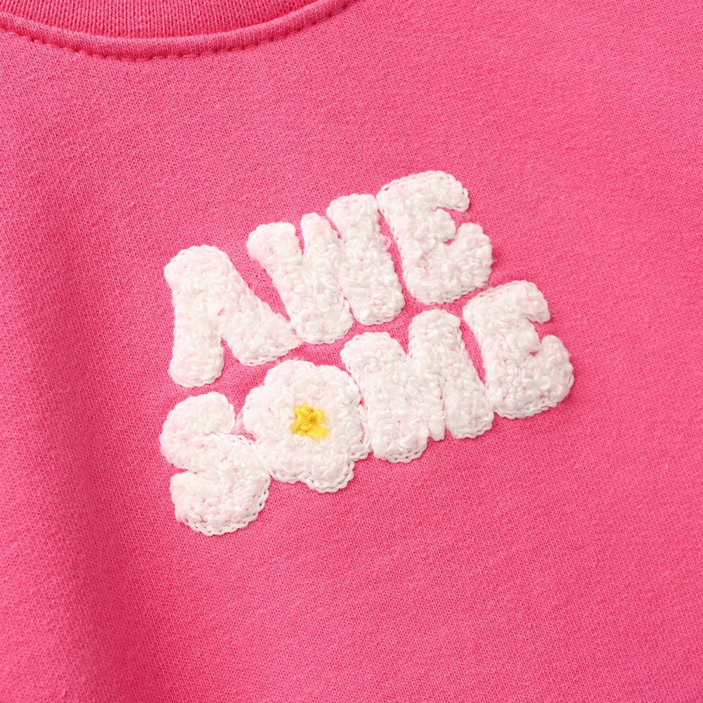 Infant Girls Jersey/Terry Sweatshirt Awesome-Pink