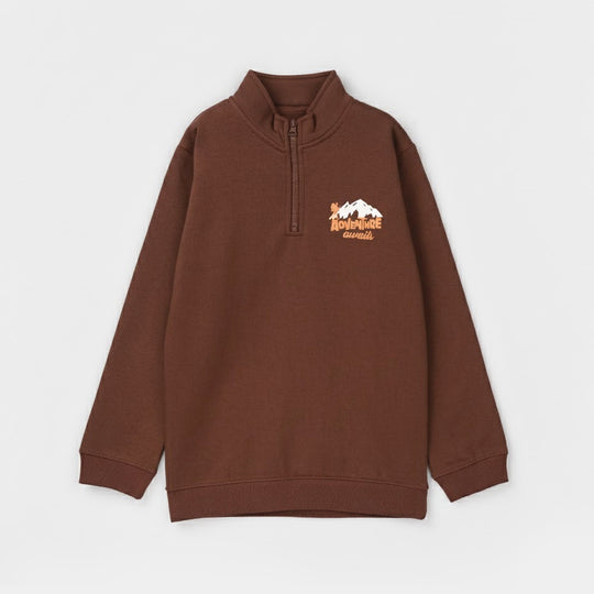 Boys Fleece Mock Sweatshirt Adventure