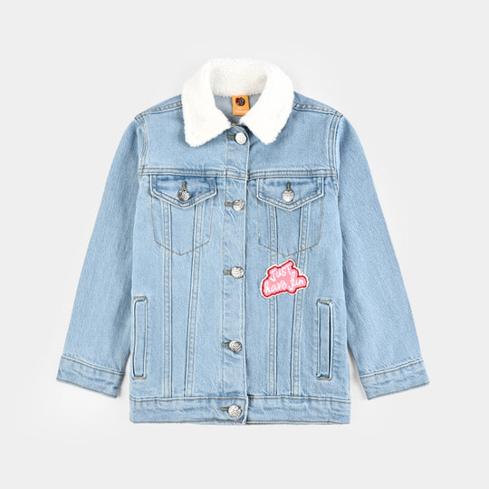 Girls Denim Stretch Jacket Just Have Fun-LT.Blue