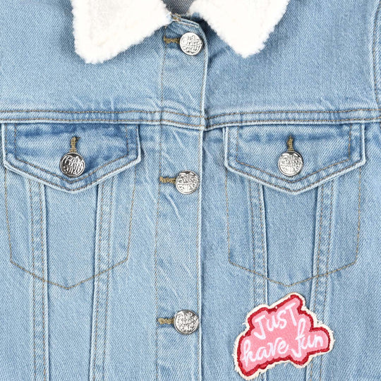 Girls Denim Stretch Jacket Just Have Fun-LT.Blue